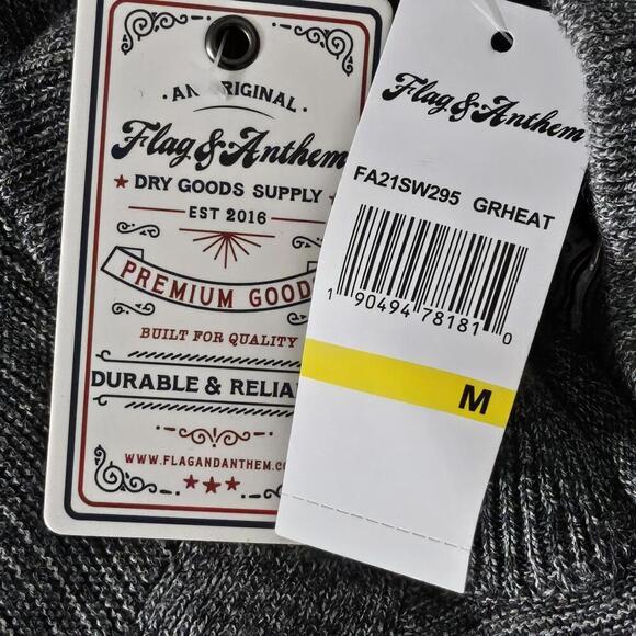 2/$30 Flag & Anthem Gray Raglan Sleeve Quarter Zip Sweater Pullover Size M - Picture 7 of 8